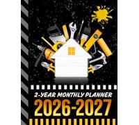 2-Year Monthly Planner 2026-2027: 8.5x11 Dated Organizer With 100 Blank College-Ruled Notebook Pages Combo / 24-Month Schedule / Home Repair Handyman - Hand Tools Theme Cover