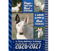 2-Year Monthly Planner 2026-2027: 8.5x11 Dated Organizer With 100 Blank College-Ruled Notebook Pages Combo / 24-Month Schedule / Bull Terrier Dog Art Pattern Cover