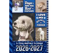2-Year Monthly Planner 2026-2027: Hardcover / 8.5x11 Dated Organizer With 100 Blank College-Ruled Notebook Pages Combo / 24-Month Schedule / Bedlington Terrier Dog Art Pattern Cover