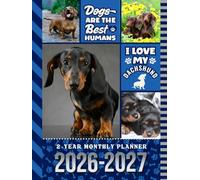 2-Year Monthly Planner 2026-2027: Hardcover / 8.5x11 Dated Organizer With 100 Blank College-Ruled Notebook Pages Combo / 24-Month Schedule / Dachshund Dog Art Pattern Cover