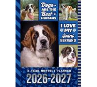 2-Year Monthly Planner 2026-2027: Hardcover / 8.5x11 Dated Organizer With 100 Blank College-Ruled Notebook Pages Combo / 24-Month Schedule / Saint Bernard Dog Art Pattern Cover