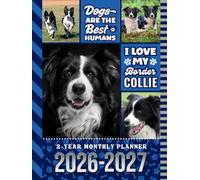2-Year Monthly Planner 2026-2027: Hardcover / 8.5x11 Dated Organizer With 100 Blank College-Ruled Notebook Pages Combo / 24-Month Schedule / Border Collie Dog Art Pattern Cover