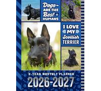 2-Year Monthly Planner 2026-2027: Hardcover / 8.5x11 Dated Organizer With 100 Blank College-Ruled Notebook Pages Combo / 24-Month Schedule / Scottish Terrier Dog Art Pattern Cover