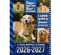 2-Year Monthly Planner 2026-2027: Hardcover / 8.5x11 Dated Organizer With 100 Blank College-Ruled Notebook Pages Combo / 24-Month Schedule / Golden Retriever Dog Art Pattern Cover