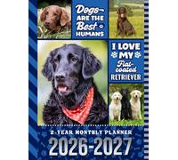 2-Year Monthly Planner 2026-2027: Hardcover / 8.5x11 Dated Organizer With 100 Blank College-Ruled Notebook Pages Combo / 24-Month Schedule / Flat-Coated Retriever Dog Art Pattern Cover