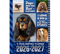 2-Year Monthly Planner 2026-2027: Hardcover / 8.5x11 Dated Organizer With 100 Blank College-Ruled Notebook Pages Combo / 24-Month Schedule / Cavalier King Charles Spaniel Dog Art Pattern Cover