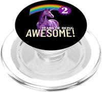 2 Years of Being Awesome Licorne Party Party Girls 2 Ans PopSockets PopGrip pour MagSafe