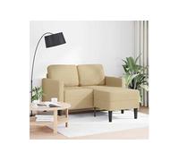 vidaXL Canapé 2 places avec méridienne en L 125 cm lin gris vert clair