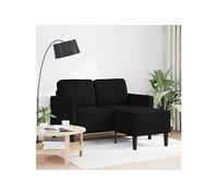 vidaXL Canapé 2 places avec méridienne en forme de L, noir, 125 cm, canapé 2 places, canapé deux places