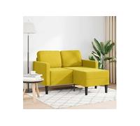 vidaXL Canapé 2 places avec méridienne en L 125 cm Velours Jaune