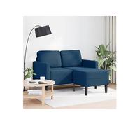 2-zitsbank met ligstoel L-vormig 125 cm stof blauw4107066