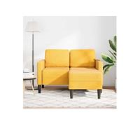 Vidaxl Canapé 2 Places Avec Méridienne En L Jaune Clair 125 Cm Lin