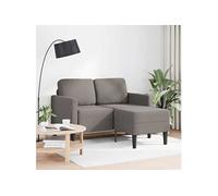 vidaXL Canapé 2 Places avec méridienne en L Taupe 125 cm Tissu