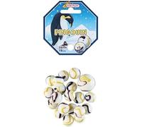 Kim'Play Billes en verre Pingouin – 20 billes 16 mm + 1 calot 25 mm – Multicolore