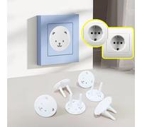 20/10/1 pièce Couvre-prise de protection anti-choc électrique mignon petit ours pour bébé, facile à installer selon les normes européennes, essentiel pour les bébés Blanc (1 pièce),Blanc (20 pièces),B