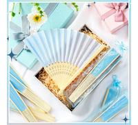 20/10/5/2 pièces Éventails à main en soie pour mariage et fête, éventails pliants à main en bambou, convient pour la douche de mariée, cadeaux de demoiselles d'honneur, décoration de fête, camping, ac