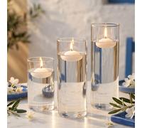 20/10/6 pièces Bougies flottantes blanches, bougies chauffe-plat sans flamme et imperméables, convenant aux vases cylindriques, mariages, anniversaires, fêtes, baby showers, rendez-vous, dîners, Thank