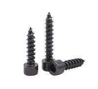 20-100 Pièces M1.7-M6 Vis autoforantes à tête coupelle hexagonale creuse en acier au carbone noir, M3x30mm(100 pièces)