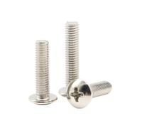 20-100 Pièces M2.5-M6 TM-type Vis à machine à tête champignon fendue cruciforme en acier au carbone, nickelée, M4x18mm(100 pièces)