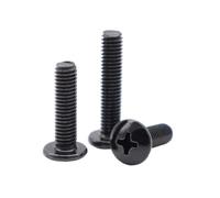 20-100 Pièces M2.5-M6 TM-type Vis à machine à tête champignon fendue cruciforme en acier au carbone noir, M5x50mm(20 pièces)