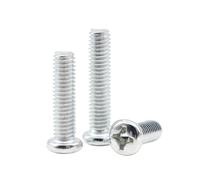 20-100 Pièces M3-M6 PM-type Vis à machine à tête bombée fendue cruciforme zinguée en acier au carbone, M5x50mm(50 pièces)