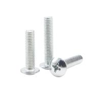 20-100 Pièces M3-M6 TM-type Vis à machine à tête champignon fendue cruciforme zinguée en acier au carbone, M5x50mm(20 pièces)