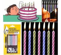 20/10pcs Multicolore Drôles Tricky Gâteau D'anniversaire Bougies Bougies Magiques Accessoires Fête D'anniversaire Blague Cadeau Jouer Truc Rallumer Bougie