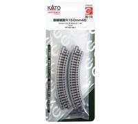 20-174 KATO Unitrack 4 Rails courbe r=150mm 45dg R150-45 ballast N