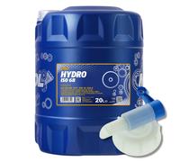 20 (1x20) Litre MANNOL Hydro Iso Hlp 68 Huile Hydraulique Avec Robinet