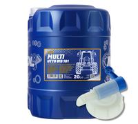 20 (1x20) Litre MANNOL Multi Utto Wb 101 Équipement Huile Hydraulique + Robinet