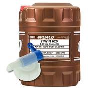 20 (1X20) Litres PEMCO iTWIN 620 Huile Moteur 2 Temps Avec Robinet