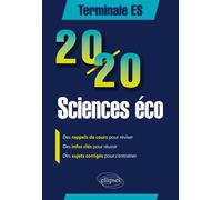 20/20 en Sciences économiques et sociales - Terminale ES - Isabelle Koquely - Ellipses - broché - Scolaire / Universitaire