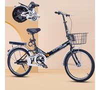 20/22 Pouces Pliable De Qualité Supérieure, Léger Vélo Pliable Hauteur Réglable Roues en Aluminium Amortisseur Arrière Double Frein(Black,20 inch)
