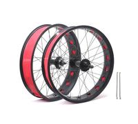 20/24/26in X 4.0" Roues De Vélo À Fat Bike Frein À Disque Roue Avant Et Arrière De Vélo De Neige/Plage 135/195mm Moyeux 36H pour Libre Rotative 7-10s Rayons 14G E-Bike(20in Ho a Pair)