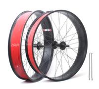 20/24/26in X 4.0" Roues De Vélo À Fat Bike Frein À Disque Roue Avant Et Arrière De Vélo De Neige/Plage 135/195mm Moyeux 36H pour Libre Rotative 7-10s Rayons 14G E-Bike(26in a Pair)