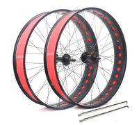 20/24/26in X 4.0in Fat Tire Roues De Vélo De Neige Frein À Disque Blocage Rapide 135mm/195mm 36H Moyeux Avant/arrière pour Roue Libre Rotative 7/8/9/10s Rayons 14G(Black-A,26'')