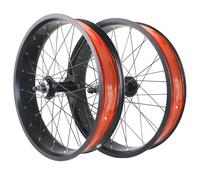 20/24/26x4.0 Jeu De Roues Avant Et Arrière pour Vélo Fat Snow Bike/Beach Bike Paire Roues 14G Rayons Frein Disque 195mm 36H pour Les Rotatives 7-10 Vitesses(Front Rear,26'')