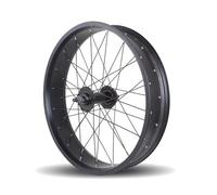 20/24/26x4.0 Jeu De Roues Avant Et Arrière pour Vélo Fat Snow Bike/Beach Bike Paire Roues 14G Rayons Frein Disque 195mm 36H pour Les Rotatives 7-10 Vitesses(Front,24'')