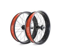 20/24/26X4.0" Jeu De Roues pour Vélo à Pneus Larges 14G Rayons Frein à Disque 135mm/195mm Jante en Alliage d'Aluminium 36H à 6 Boulons pour Roue Libre Rotative 7-10s, Velo Neige/Plage(Front+Rear,20IN)