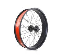 20/24/26X4.0" Jeu De Roues pour Vélo à Pneus Larges 14G Rayons Frein à Disque 135mm/195mm Jante en Alliage d'Aluminium 36H à 6 Boulons pour Roue Libre Rotative 7-10s, Velo Neige/Plage(Front,24IN)