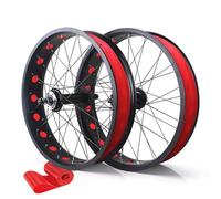 20/24/26x4.0'' Roue Avant/Arrière Fat Bike Frein À Disque Roues De Vélo De Neige/Beach Bike QR 135 Mm/195 Mm 36H Moyeu Rayons 14G Paire De Roues for 7 À 12 Vitesses(Front Rear,20")