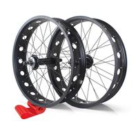 20/24/26x4.0'' Roue Avant/Arrière Fat Bike Frein À Disque Roues De Vélo De Neige/Beach Bike QR 135 Mm/195 Mm 36H Moyeu Rayons 14G Paire De Roues for 7 À 12 Vitesses(Front Rear,26")