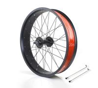 20/24/26x4.0'' Roue Avant/Arrière Fat Bike Roues De Vélo De Neige/Beach Bike Frein À Disque 135mm/195mm 36H Moyeu pour Roue Libre Rotative 7/8/9/10s 14G Rayons(20in Front Wheel)