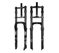 20/26 Pouces Pneu Large Fourche BMX Fourche Air Suspension 4.0 Neige Plage Fourche Avant Course 135 Mm Double Épaulement VTT Vélo Électrique Fourches Droit 1-1/8" Frein À Disque QR 135 X 9 Mm(26")