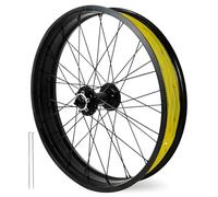 20/26 X 4,0 Pouces Fat Bike Roue Avant Alliage D'aluminium Roue À Frein À Disque Axe Traversant 15 * 135mm Jante 36H, pour Vélo Électrique Snow Beach(26'')
