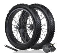 20/26 X 4,0'' Vélo Électrique Roue Avant Frein À Disque Jeu De Roues pour Vélo Neige avec Pneu Large Et Chambre À Air Moyeux Arrière 36H pour Roue Libre Rotative 7-10s(20IN-Pair)