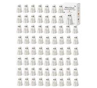 20/30/50/100 PCS Mini Ghost Flipping Middle Finger Statues Halloween Decor Funny Resin Miniatures Small Painted Ghost Collectible Figurine for Tiered Tray Party Favors Supports DIY Hand(60pcs)
