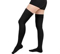 20-30 mmHg Bas de contention médicale pour homme et femme - Classe 2 - Bas de contention longs - Bout fermé - Bas de thrombose - Avec bande en silicone pour varices, œdème, vol