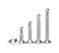 20-30 pièces 410 acier inoxydable #6#8#10#12#14M3.5/M4.2/M4.8/M5.5/M6.3 tête plate autoperceuse filetage vis autotaraudeuse boulon(19mm (30pcs),M4.8)