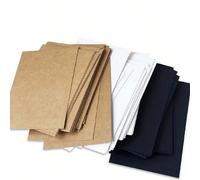 20/30 pièces Papier de papeterie - 350 g/m², taille 15 cm x 10 cm, couleurs blanc/noir/kraft. Cartes postales vierges vintage, croquis dessinés à la main, cartes de vœux DIY. 20 feuilles noires,20 feu